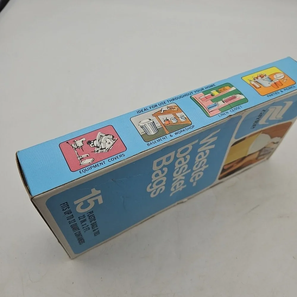 Vintage Zayre Waste Basket Bags Brand New Deadstock NOS 70s 80s 15 Plastic Bags